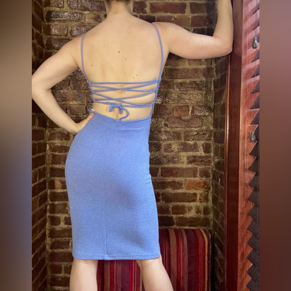 Vintage Y2K dress by City Triangles. Silvery blue. Size S
